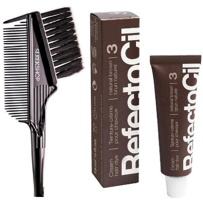 Refectocil Cream Hair Color (w/ Sleekshop 3-in-1 Combo Tint Brush/Comb) Refecto Cil - #3 Natural ... | Target