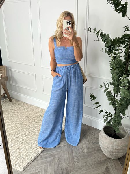 This is a beautiful easy to wear Co-Ord set. Perfect for holiday, and very easy to dress up or down. I am wearing a Medium in the top and an XS in the trousers!! 

#LTKspring #LTKtravel #LTKsummer