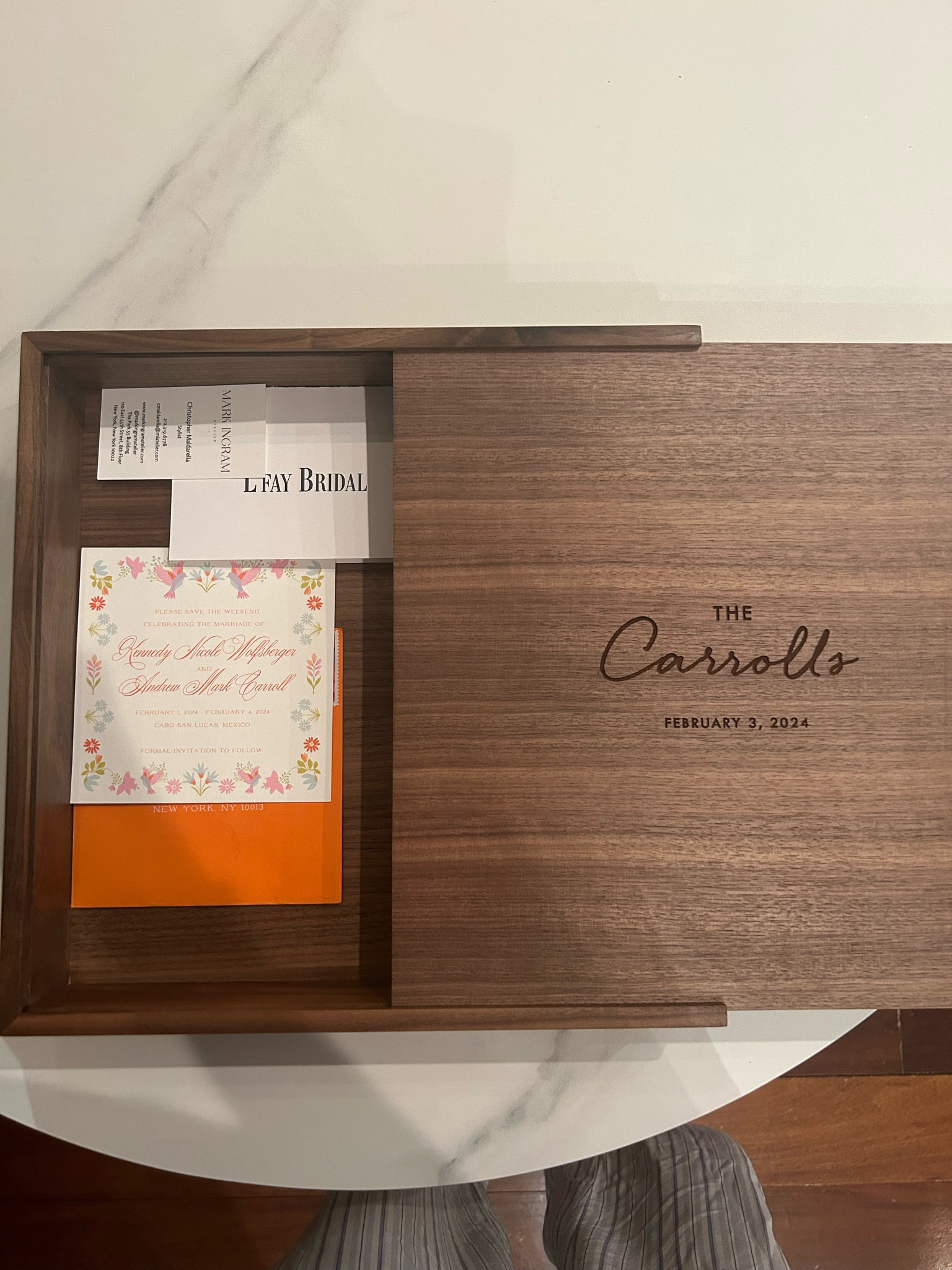 Personalized keepsake box to keep all our wedding memories in! 🤍