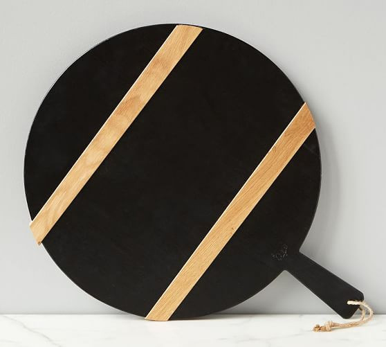 Black Reclaimed Pine Wood Pizza Paddle - Small | Pottery Barn (US)