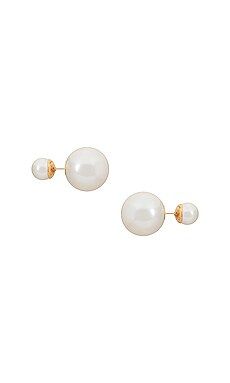 SHASHI Double Pearl Earrings in Gold from Revolve.com | Revolve Clothing (Global)