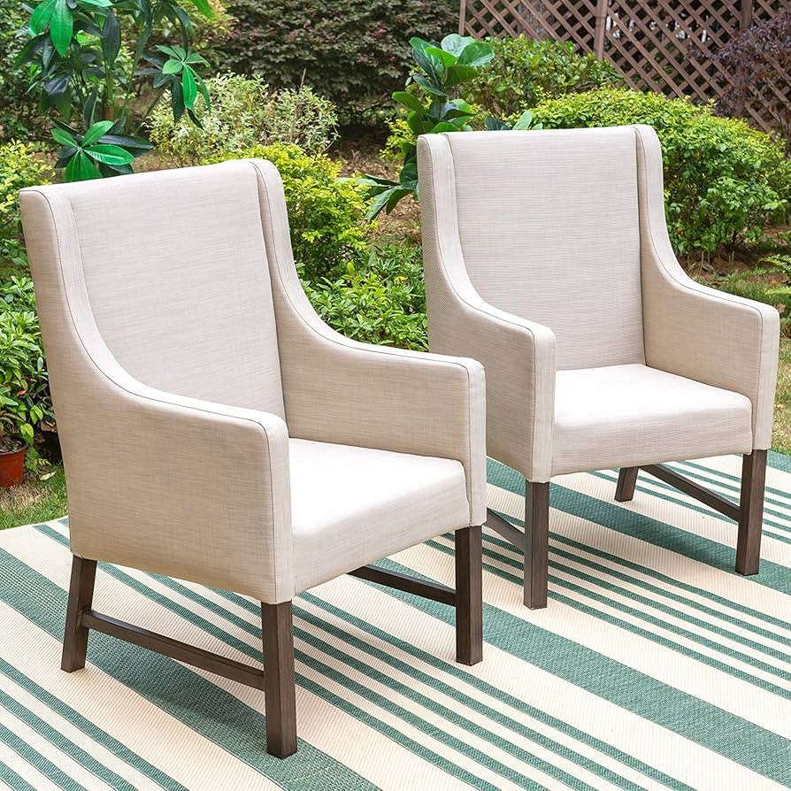 Sophia & William Thick Upholstered Padded Patio Dining Chairs Set of 2, Modern Outdoor Conversati... | Amazon (US)