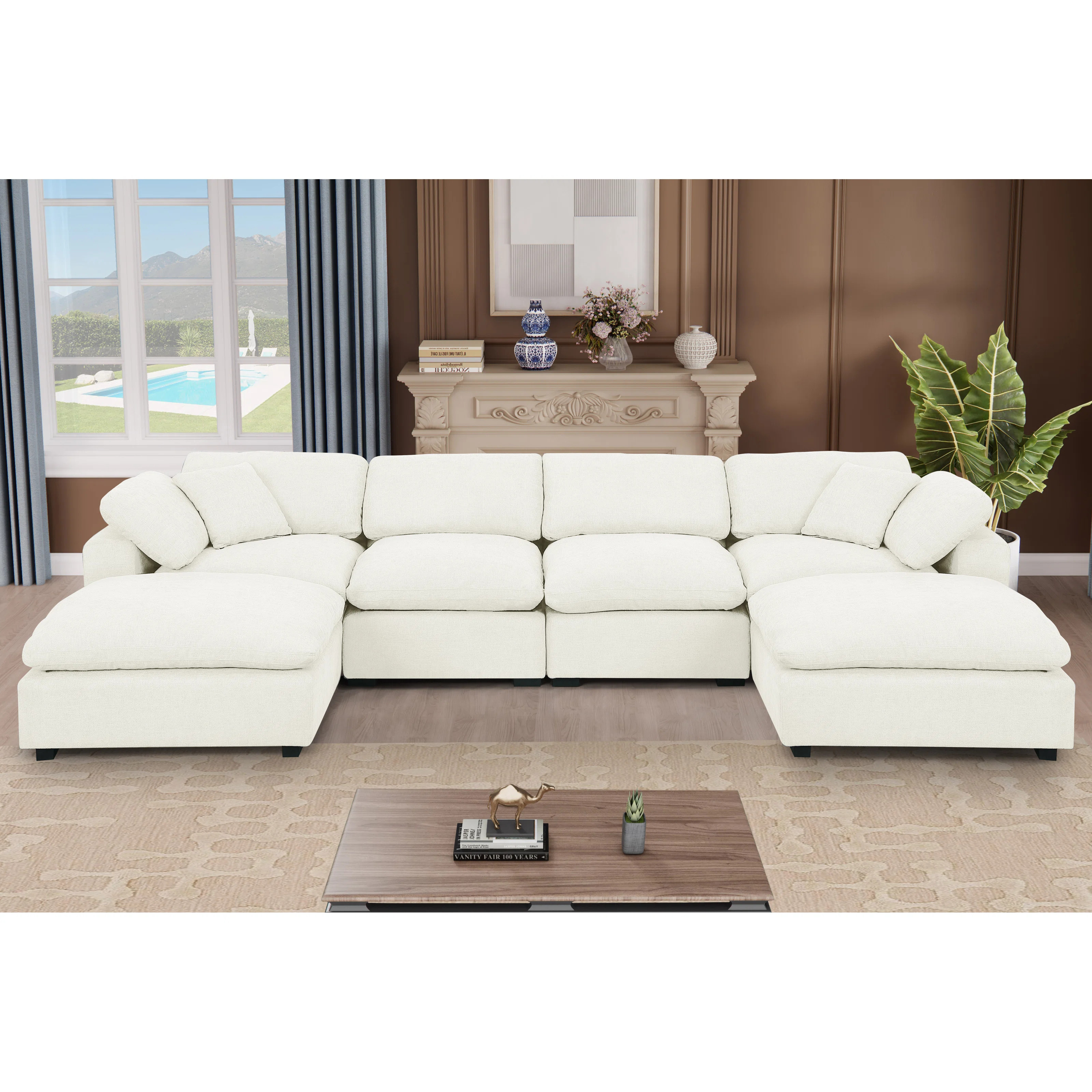 Latitude Run® Wilroy 6-piece Comfy U-shaped Sofa Couch Reversible Chaise Sectional & Reviews | W... | Wayfair North America