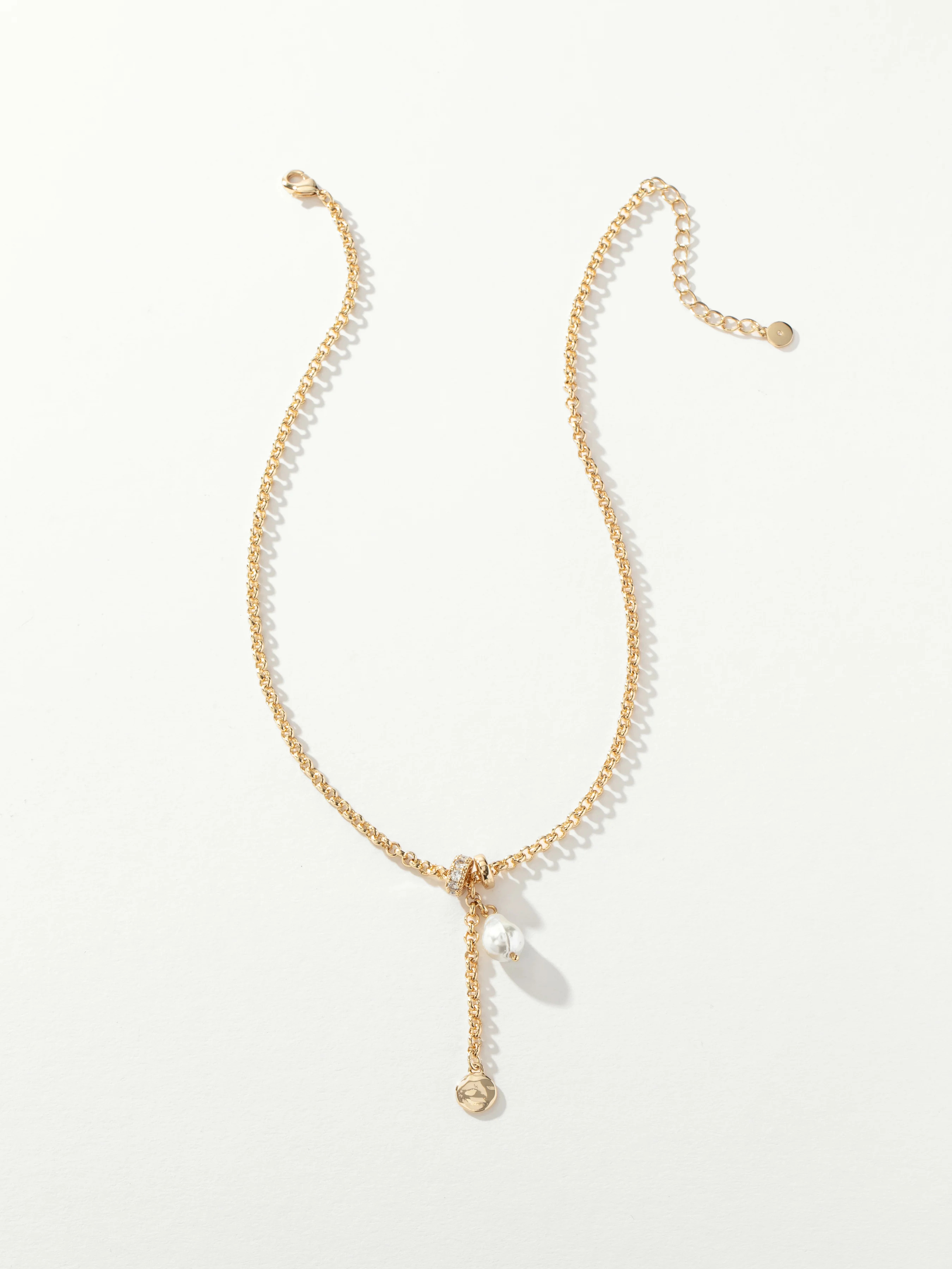 Gold Pearl Lariat Necklace | Pearl Necklace | Uncommon James | Uncommon James