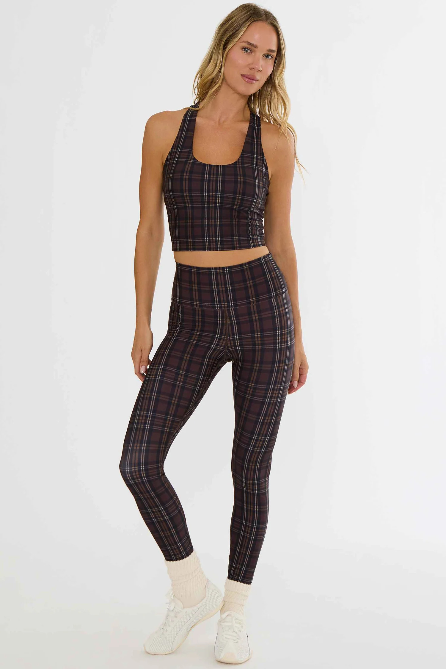Piper Legging Chocolate Bar Plaid | Brown Plaid Legging | Beach Riot | Beach Riot
