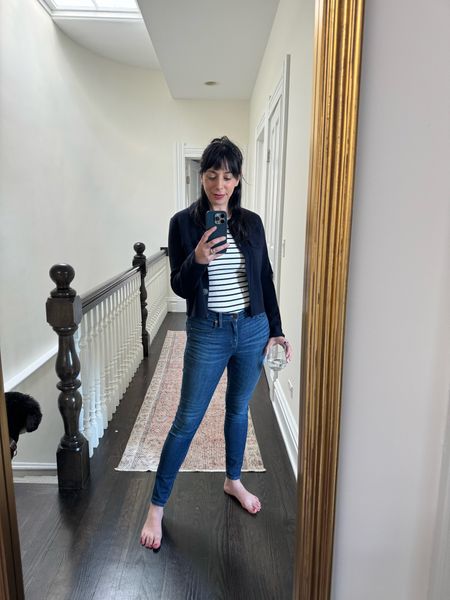 For the transition days of spring outfits. I paired the Betty sweater in navy over a tank, jeans, and sneakers for a brunch look. 

#LTKSeasonal #LTKover40