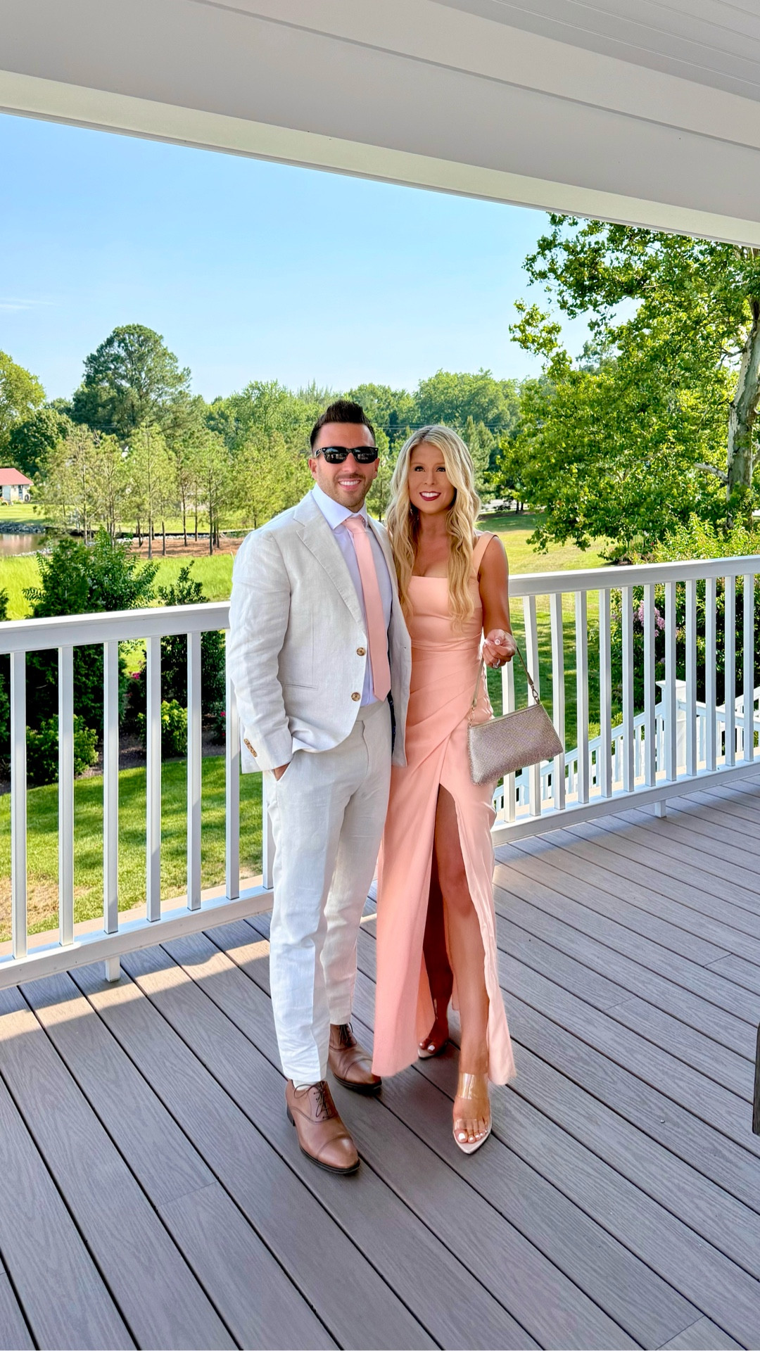 WEDDING GUEST OUTFITS! Get this summer wedding guest dress / special event gown + his wedding guest outfit/ linen suit! 

This peach satin maxi dress comes in fall + neutral colors so it would also make a stunning fall wedding guest dress! 

#LTKWedding #LTKFindsUnder100 #LTKParties