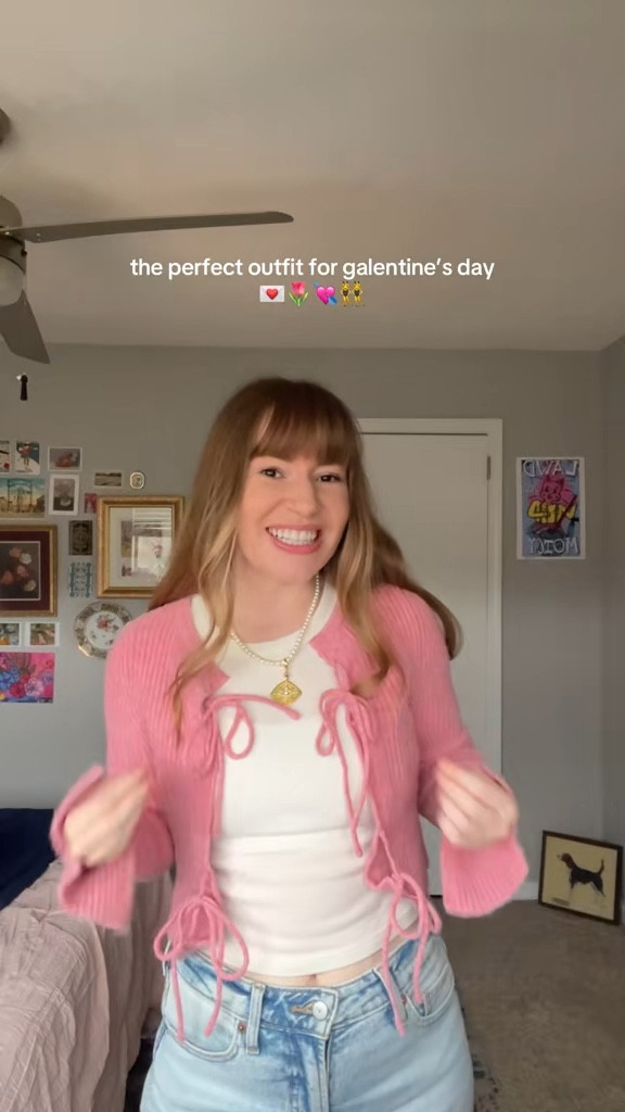 my ideal girly swirly outfit for galentine’s day! 🎀 this pink cardigan is soo comfy & on sale now 

#LTKSeasonal #LTKSaleAlert