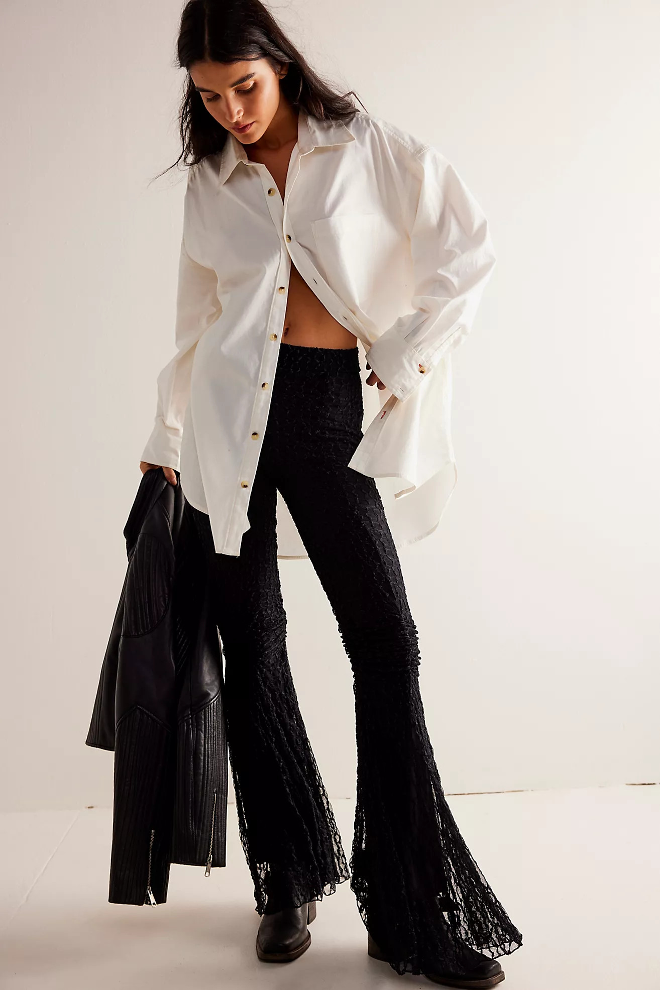 Georgina Mesh Flare Pants | Free People (Global - UK&FR Excluded)