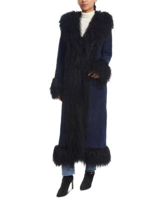 Dorothy Suede & Shearling Trim Maxi Coat | Bloomingdale's (US)
