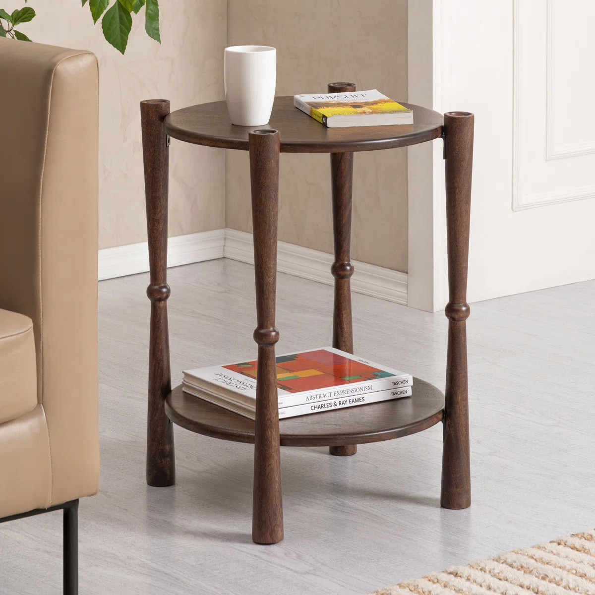 Red Barrel Studio® Olive Solid Wood End Table with 2-Tier Storage & Reviews | Wayfair | Wayfair North America