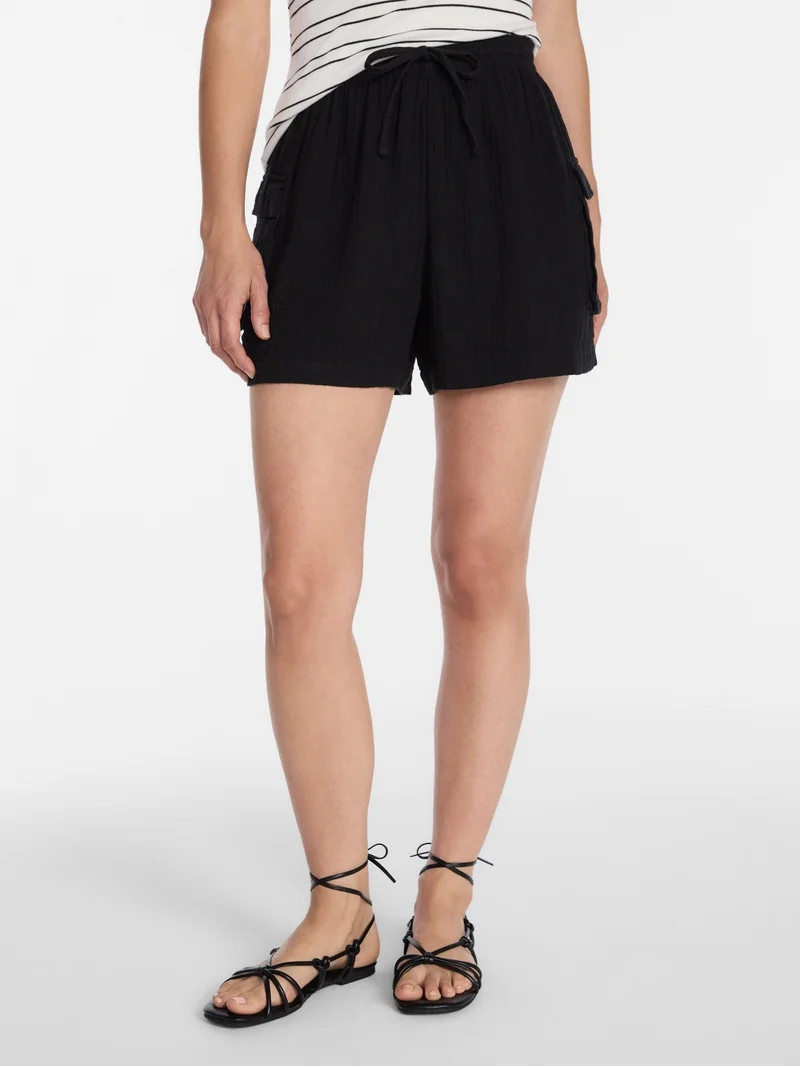 Time and Tru Women's Double Cloth Cargo Shorts, Sizes XS-XXXL | Walmart (US)