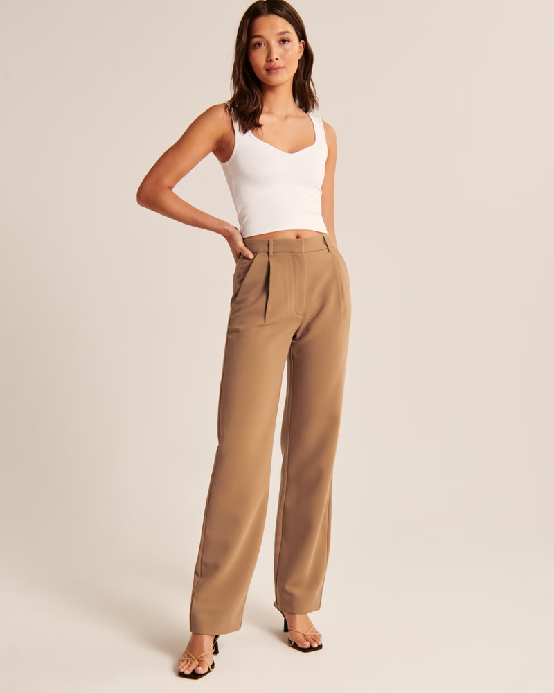 Tailored Relaxed Straight Pant | Abercrombie & Fitch (US)