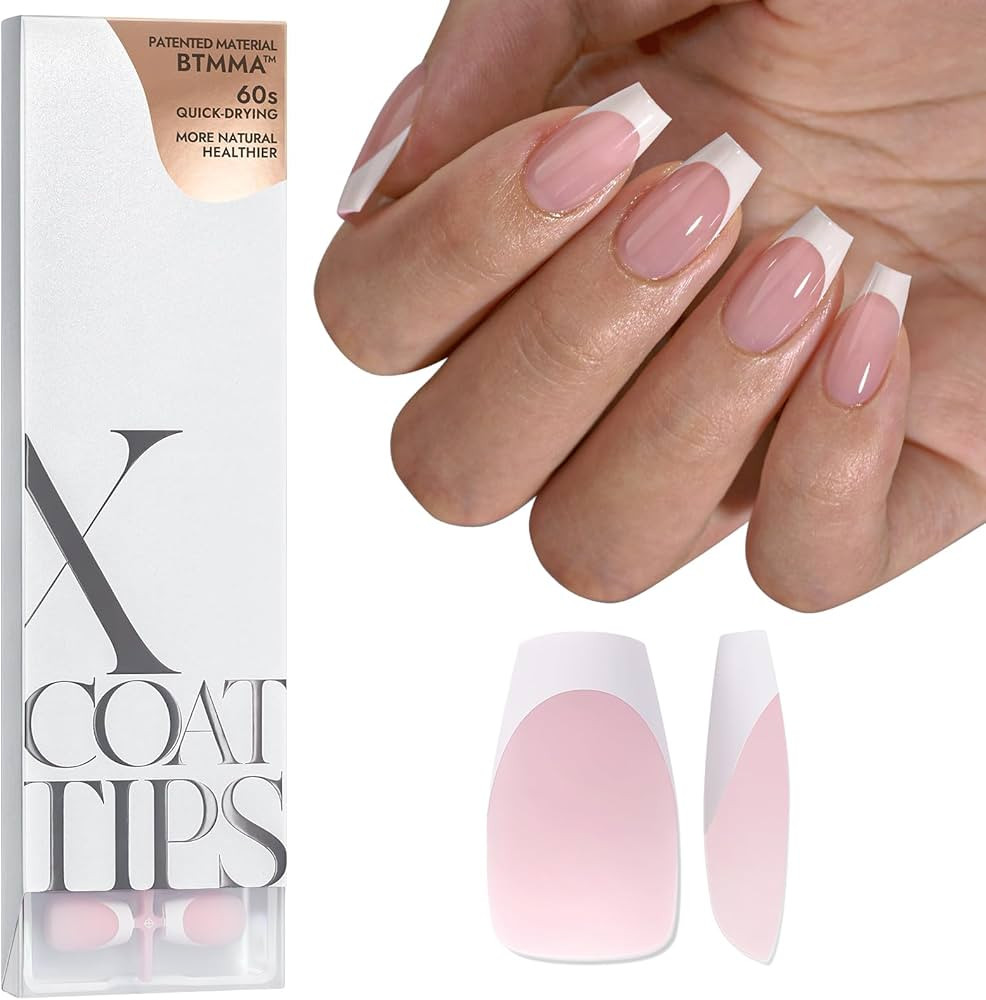 BTArtboxnails French Gel Nail Tips - French Tip Press on Nails Pink Short Coffin XCOATTIPS Pre-ap... | Amazon (CA)