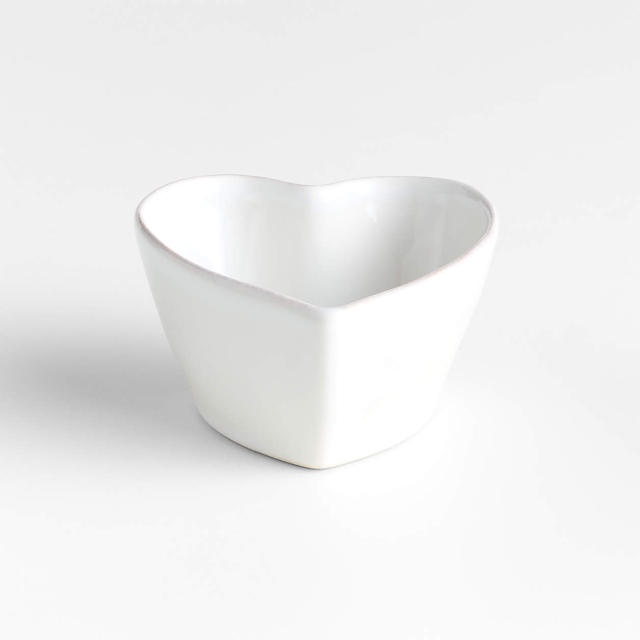 Marin White Stoneware 8-Oz. Heart Ramekin + Reviews | Crate & Barrel | Crate & Barrel