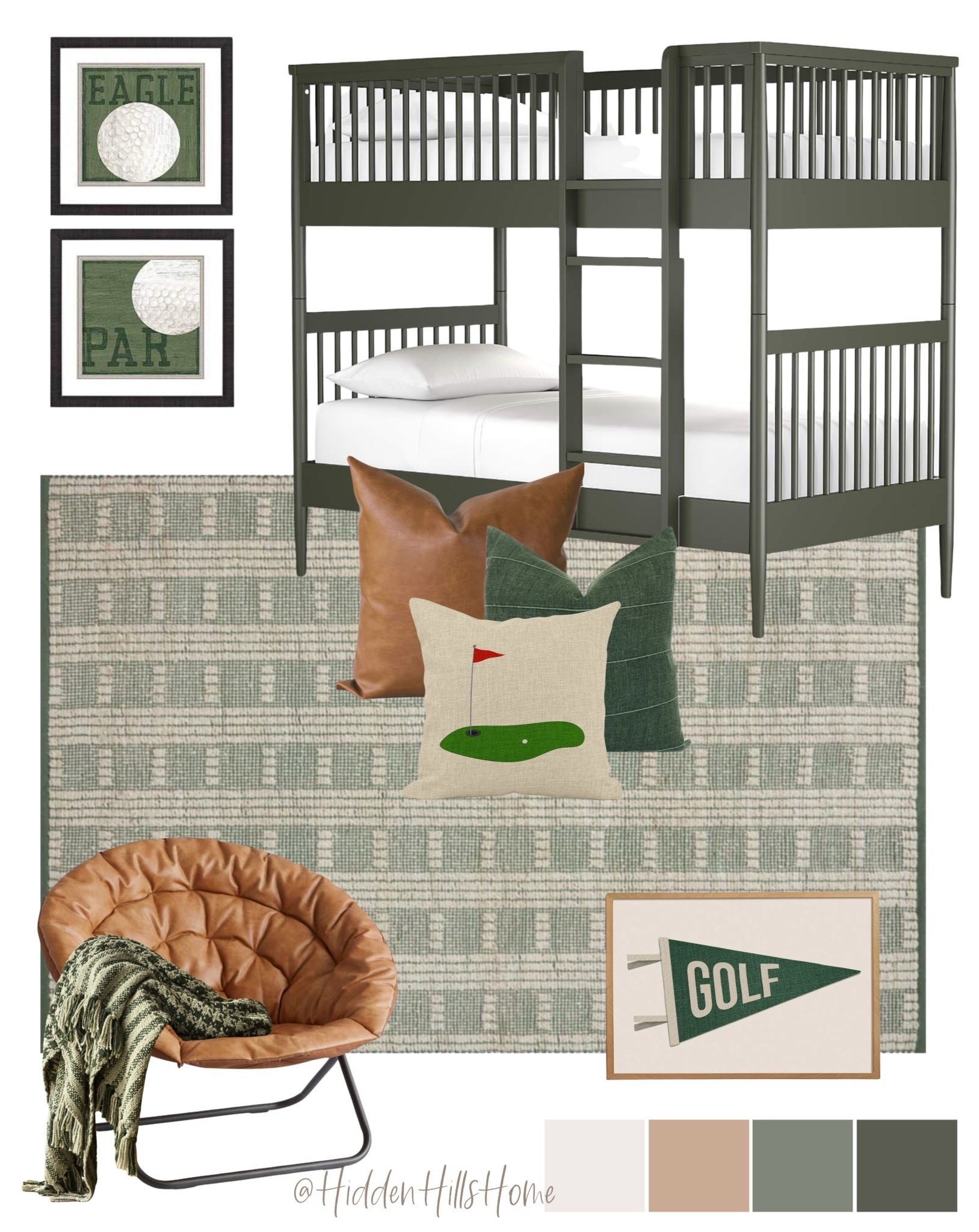 Kids golf bedroom decor mood board! Boys room decor ideas, boys bedroom, bunk room, bunk beds, golf themed bedroom ideas, boys room design #boysroom


#LTKGiftGuide #LTKKids #LTKHome