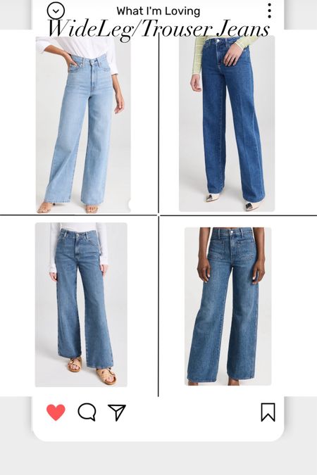 Jeans
Wide leg,Trousers 
Classic styles

#LTKFind #LTKstyletip