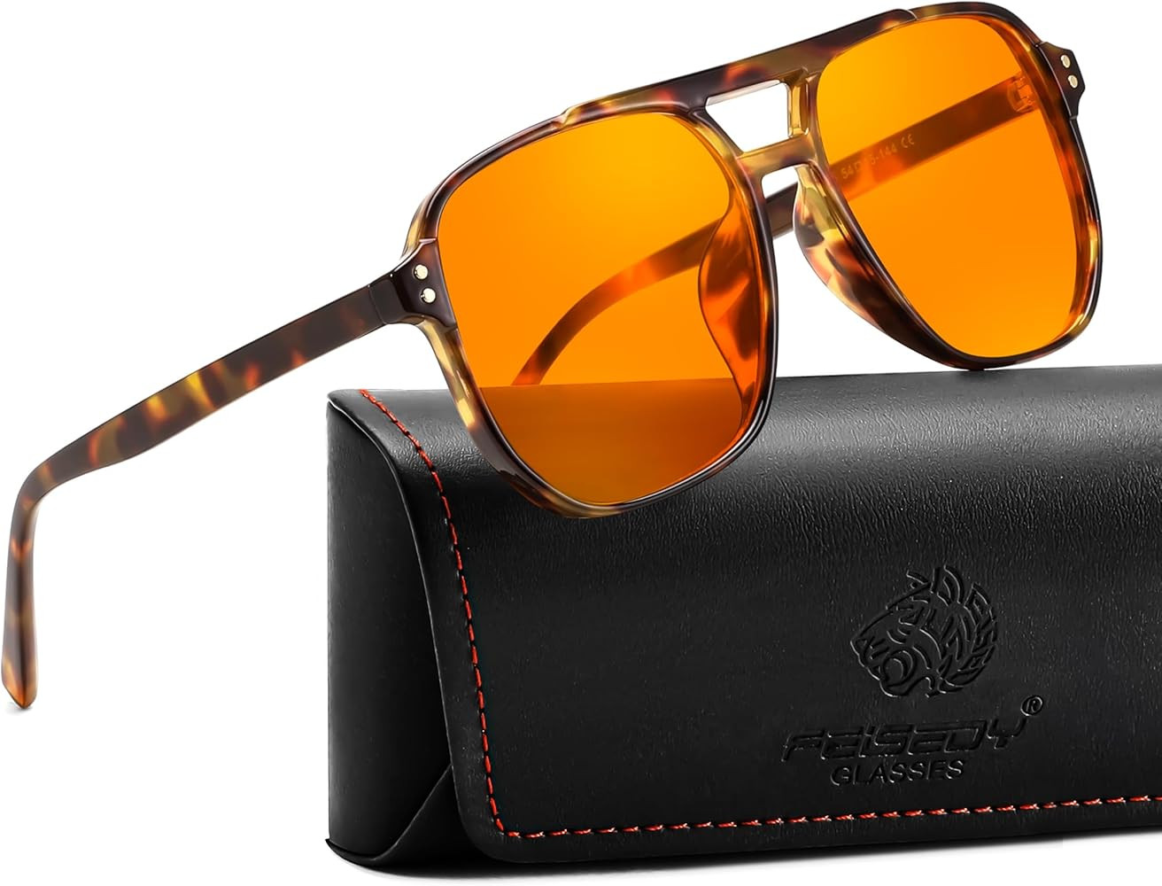 FEISEDY Amber Blue Light Glasses for Computer Gaming Orange/Yellow lens Anti Eyestrain Sleep Glas... | Amazon (US)