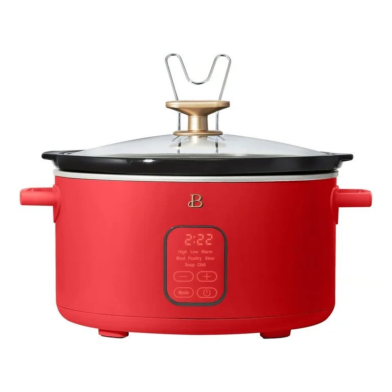 Beautiful 6 Qt Programmable Slow Cooker, Tomato Red by Drew Barrymore | Walmart (US)