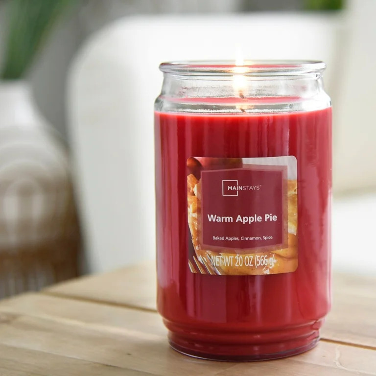 Mainstays Single Wick Jar Candle, Warm Apple Pie, 20 oz | Walmart (US)