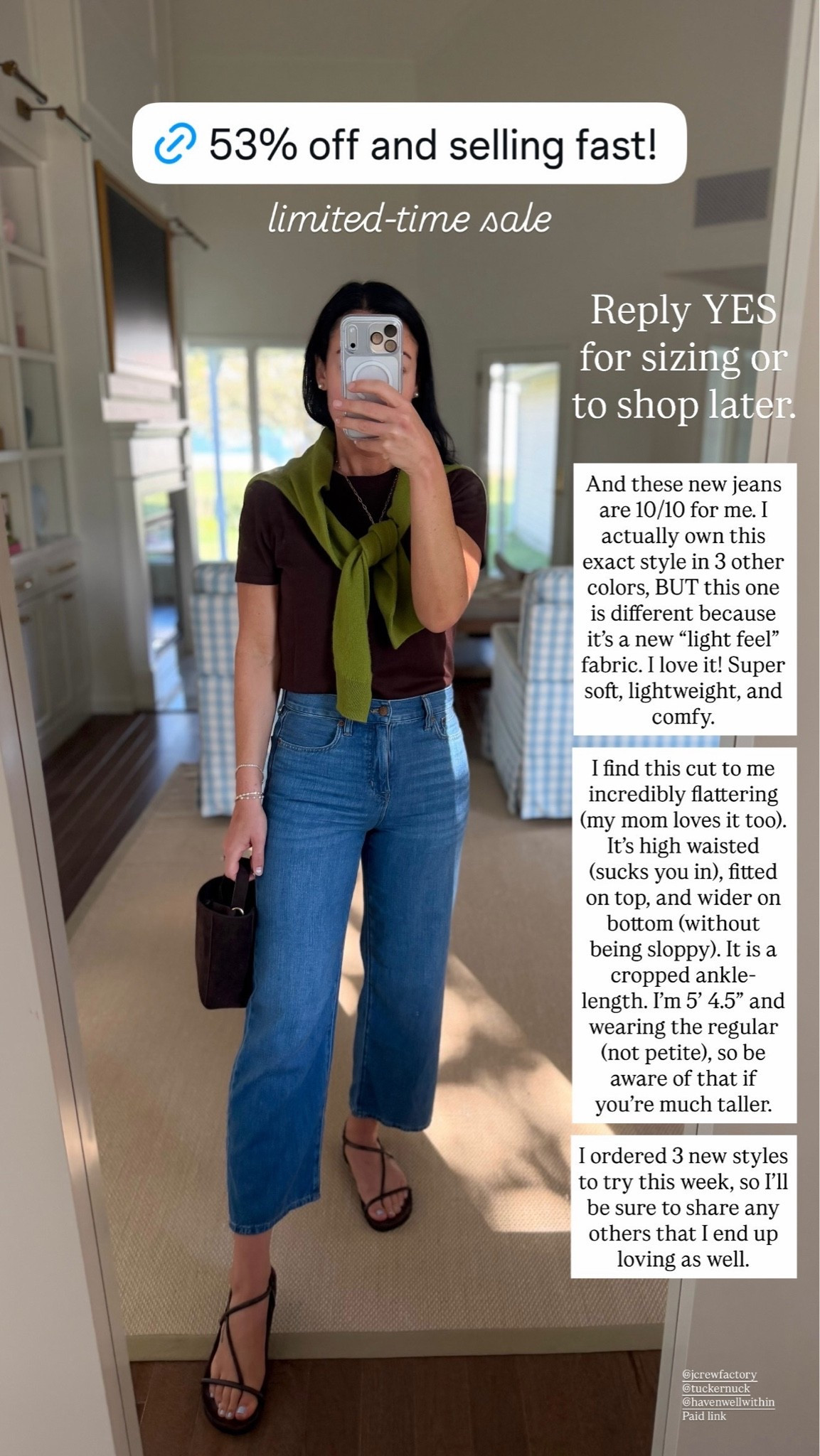 Loving this early fall outfit! I own these jeans in three other colors but this shade might be my favorite. And they are "light feel" fabric which makes them so comfortable! 

J.Crew Factory, denim jeans, denim, fall style, women's outfit 

 #LTKgrwm #LTKootd #LTKmomlife