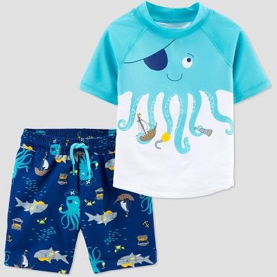 Toddler Boys' Octopus Swim Rash Guard Set - Just One You® made by carter's Blue | Target