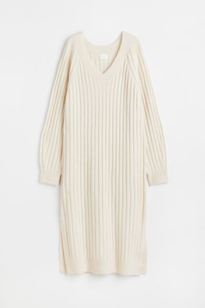 V-neck rib-knit dress | H&M (UK, MY, IN, SG, PH, TW, HK)