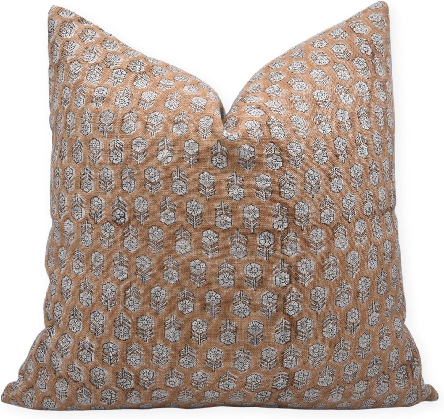 Fabritual Block Print Pure Linen 14x20 Throw Pillow Covers, Handmade Vintage Pillow Covers for So... | Amazon (US)