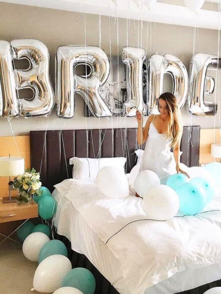 1Set 32Inch Rose Gold Silver Bride To Be Balloon Wedding Decorations Bride Letters Foil Ballon Br... | SHEIN