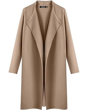 MEROKEETY Women's 2023 Long Sleeve Cardigan Sweaters Lapel Open Front Casual Knit Coatigan Jacket... | Amazon (US)