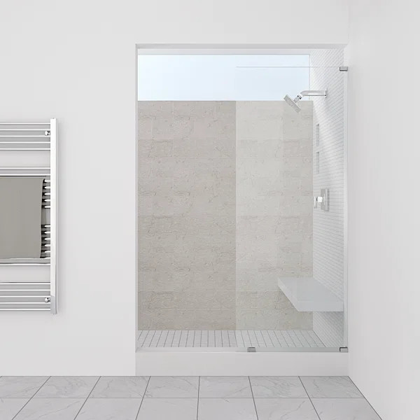 23.5'' - 23.75'' W x 76'' H Frameless Fixed Glass Panel with Clear Glass | Wayfair North America