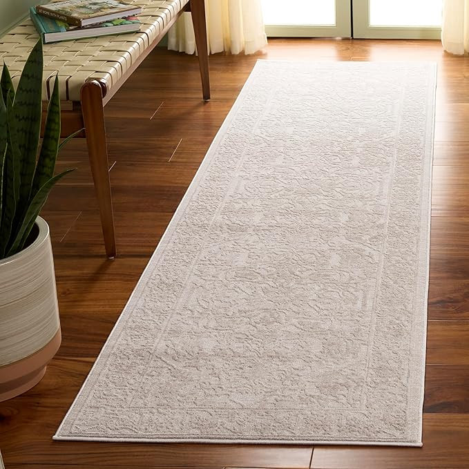 SAFAVIEH Reflection Collection Runner Rug - 2'3" x 8', Cream & Ivory, Non-Shedding & Easy Cleanin... | Amazon (US)