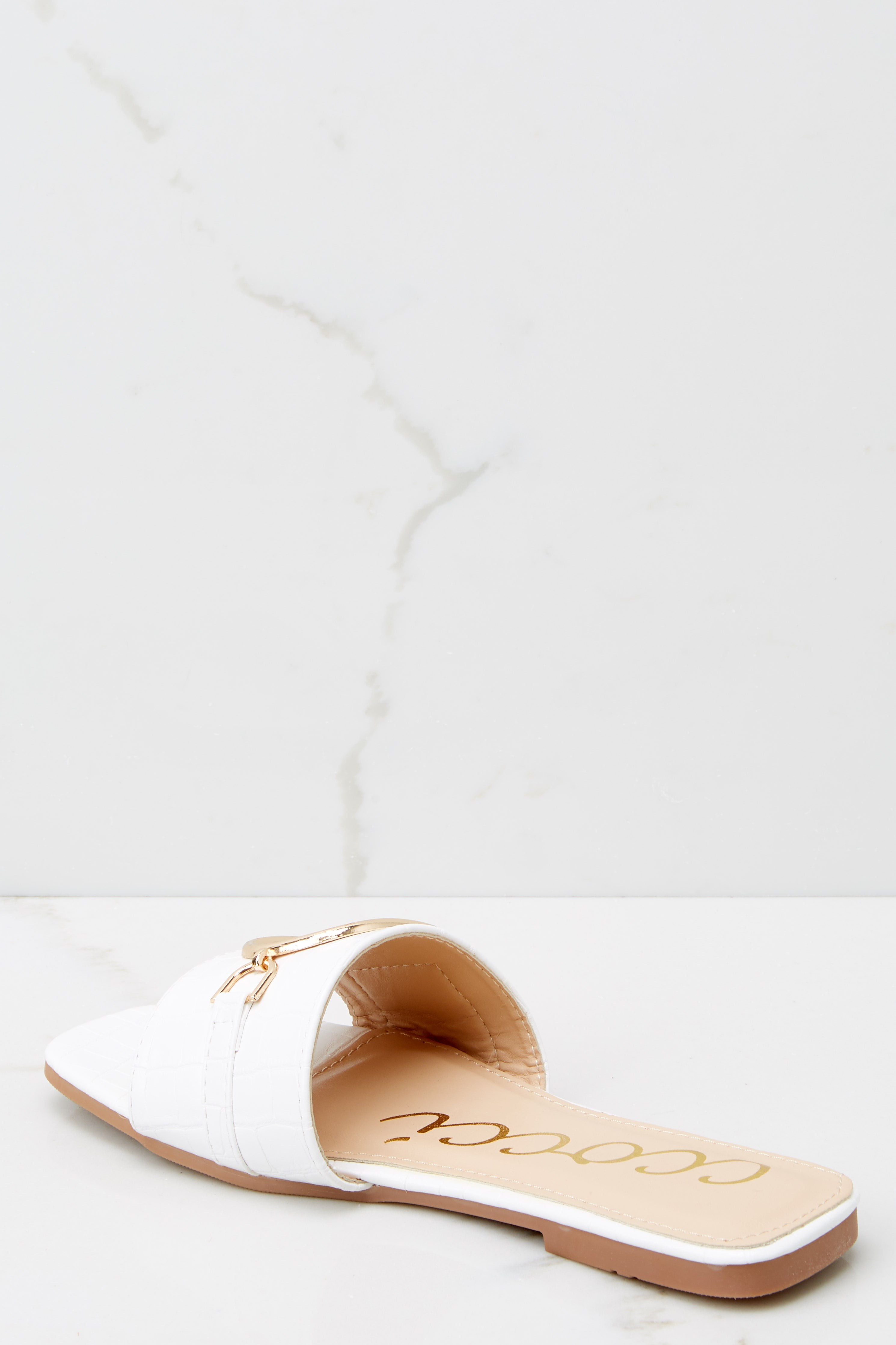 Divinely Chic White Sandals | Red Dress 