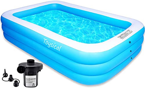 Toysical Inflatable Pool for Kids and Adults with Pump - 118 x 72 x 22 - More Durable Than Other Blow up Pools for Adults - Includes Patches | Amazon (US)