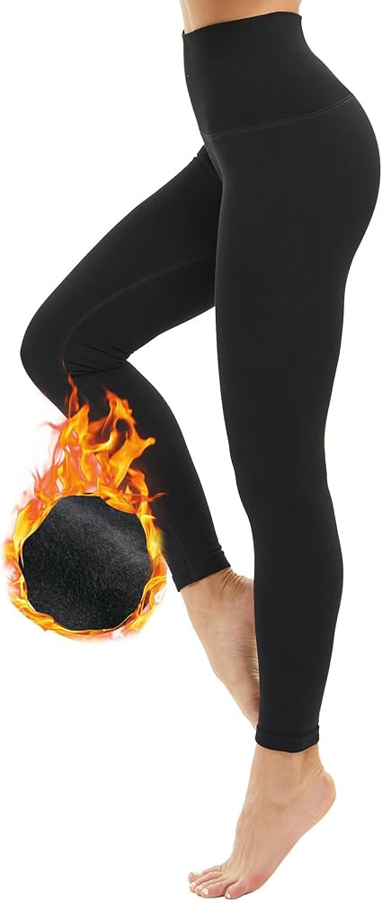 DINNAPE Thick Fleece Lined Warm Leggings for Women High Waisted Tummy Control Leggings Winter War... | Amazon (US)