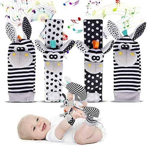 Avos-Deals-Global Baby Rattle Socks Wrist Strap Rattles Set, Cute Baby Animal Development Toy Gif... | Amazon (US)