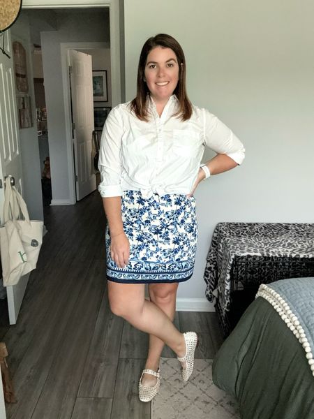 Loving blue and white for summer! This look is one that can be worn to the office, but can also be styled for date night, girls night or everyday! Everything at Loft is 40% off and you also get an extra 20% off with code YAY! 

#LTKStyleTip #LTKMidsize #LTKSaleAlert