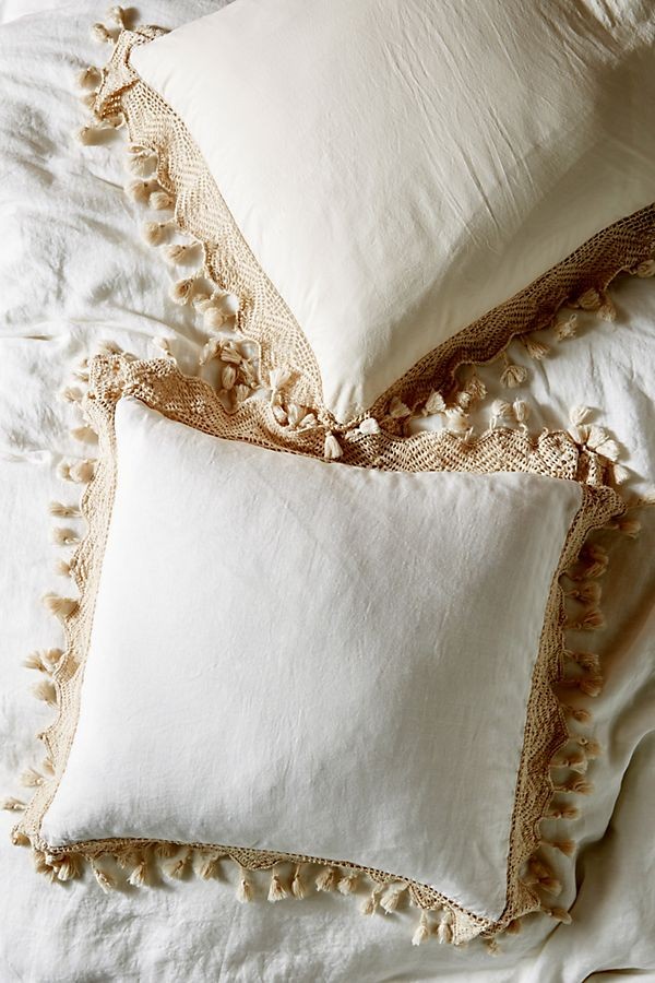 Tasseled Linen Euro Sham | Anthropologie (US)