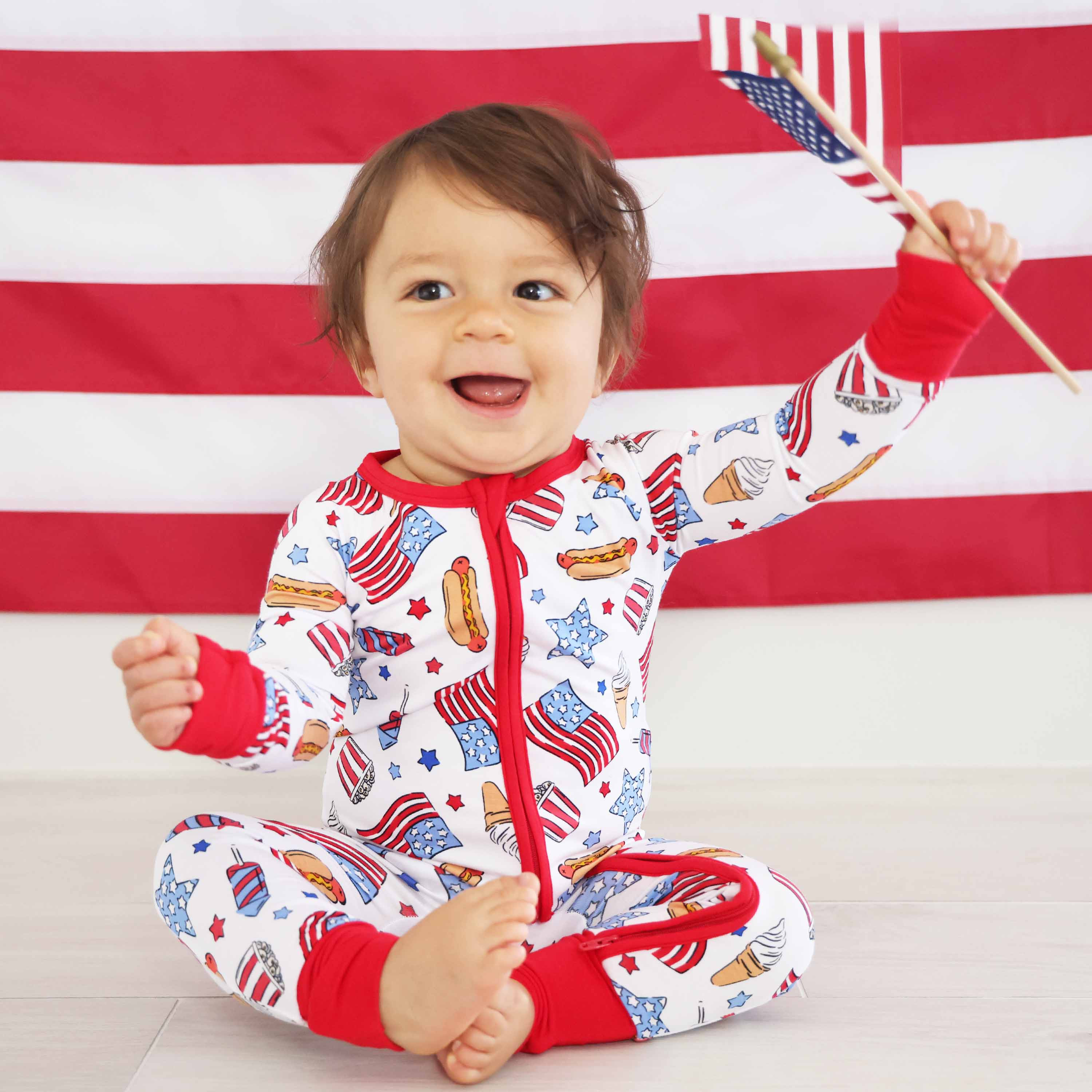 Party in the USA Convertible Zip Romper | Fireworks | Caden Lane