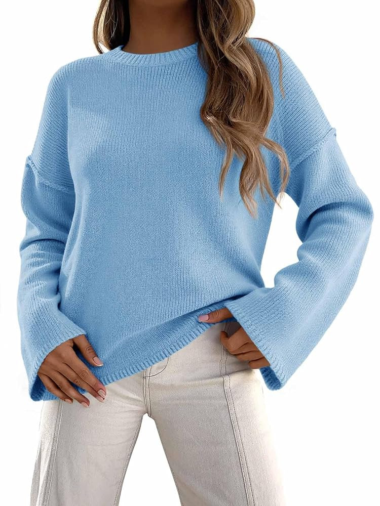 Cicy Bell Womens Oversized Crew Neck Sweater Fall Long Sleeve Knit Tops Trendy Casual Loose Fit P... | Amazon (US)