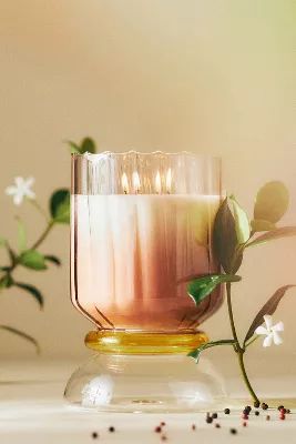 Calle Floral Peony Blush Glass Candle | Anthropologie (US)