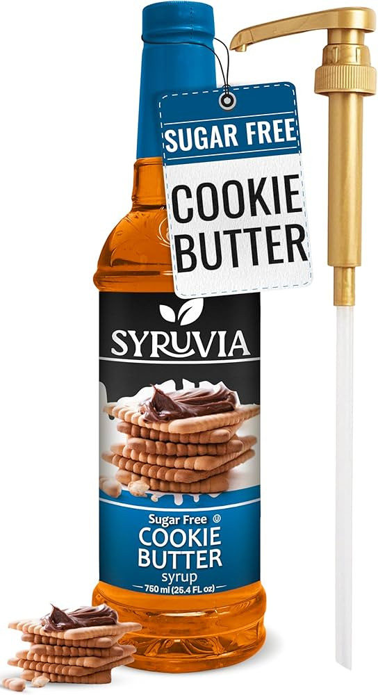 Syruvia Sugar Free Coffee Syrup, Cookie Butter Flavored Syrup for Drinks, Lattes, and Desserts ... | Amazon (US)