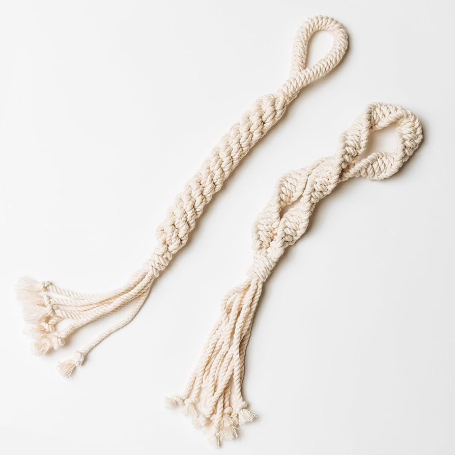 LAY LO Natural Cotton Dog Rope Toys | 2-Pack | for Small and Medium Dogs | Durable & Eco-Friendly | Unique Boho Designs with Handle | Interactive Dog Toy | Amazon (US)