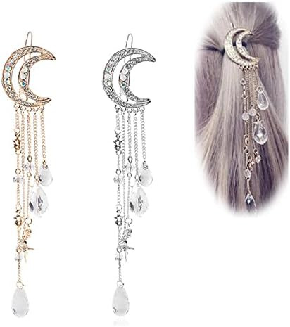 Andelaisi Boho Moon Hair Clip Barrette Tassel Pendant Hair Barrette Alloy Hair Accessories for Wo... | Amazon (US)
