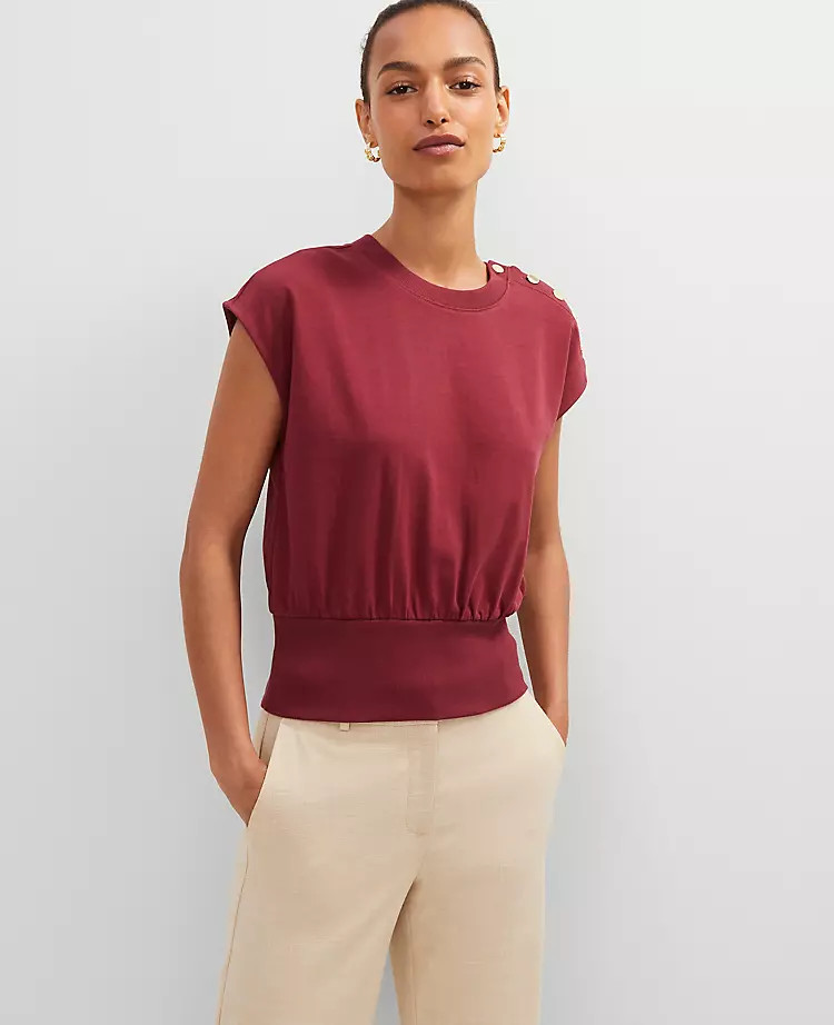 Shoulder Button Top | Ann Taylor