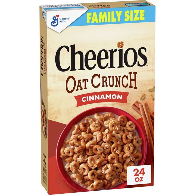 General Mills Family Size Cheerios Oat Crunch Cinnamon Cereal - 24oz | Target