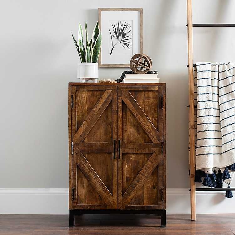 New! Warm Wood 2-Door Farmhouse Cabinet | Kirkland's Home