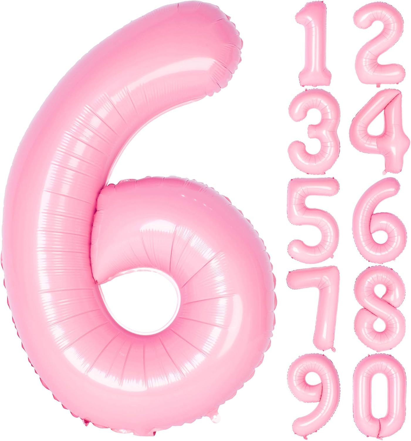 40 Inch Tiffany Pink Numbers 0-9 Birthday Party Decorations Helium Foil Mylar Number Balloon Digi... | Amazon (US)
