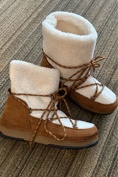 Portland Boot Company Women's Faux Shearling Winter Boots. Size 8! Cold weather's got nothing on you and your style, highlighted by this pair of cute and cozy Faux Shearling Winter Boots from Portland Boot Company. Crafted in faux suede, these boots feature a faux shearling finish on the shaft and vamp for added warmth. The lace-up closure is great for adjusting to the perfect fit when you’re on the move in chilly weather. Snow boots  

#LTKshoecrush #LTKsalealert #LTKfindsunder50