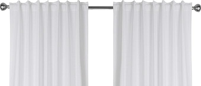 White Cotton Curtains Set Of 2,White Cotton Curtains 50 Inch Wide & 96 Inch Long, White,Farm Hous... | Amazon (US)